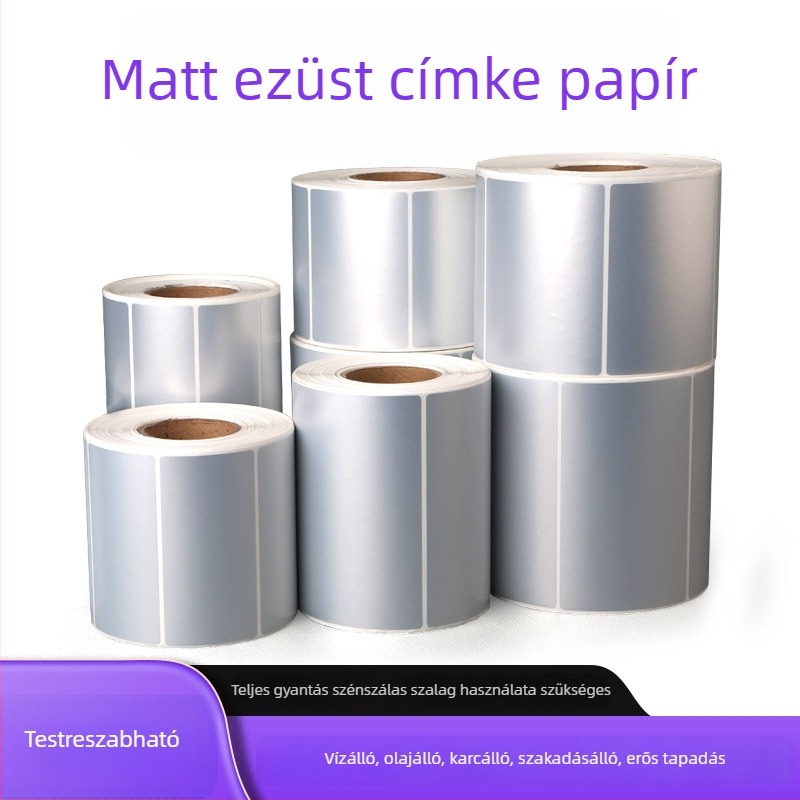 PET öntapadós kézírásos címkék, matt felület, négyszögletes alak, testreszabható, víz alapú ragasztó, fehér rács hátlap