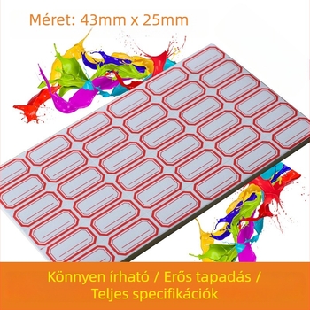 Önragasztó címkepapír, téglalap alakú, nyomtatáshoz, forró olvadó ragasztóval.