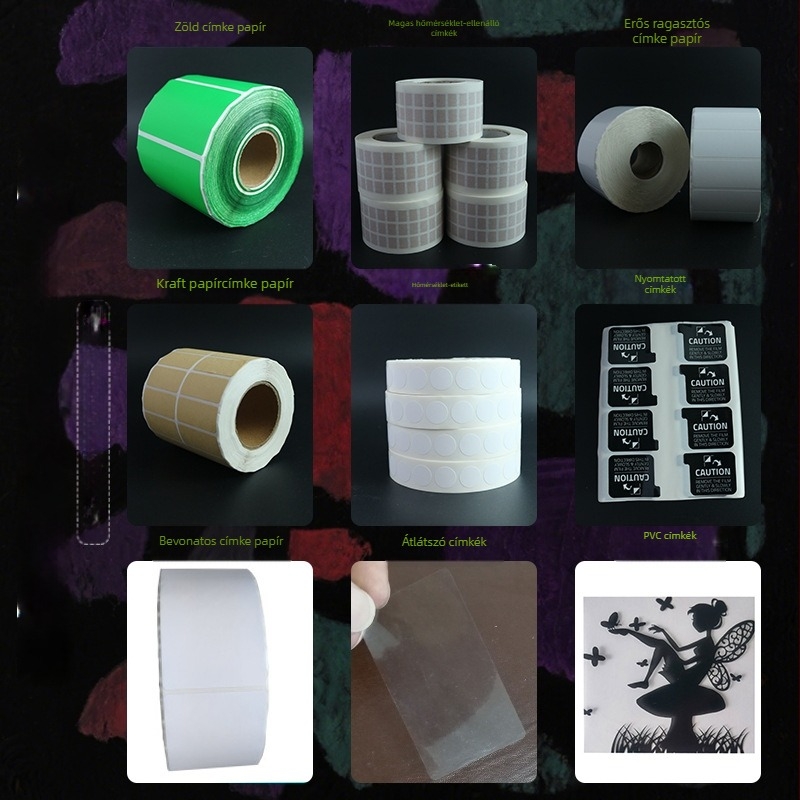 Kraft papír címke, öntapító, kézzel írható megjegyzések, téglalap alakú, bevont papír, nyomtatási formátum: tekercs