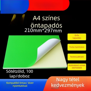 Öntapadós címkézőpapír lézer- és tintasugaras nyomtatáshoz, 170 gsm, nyomtatható, logisztikához