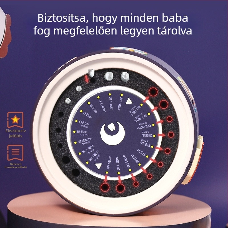 Ji Nuo fiúknak való baba tejfog tároló doboz – köldökzsinór üveg – anyaga: puha gumi, csomagolás: színes doboz
