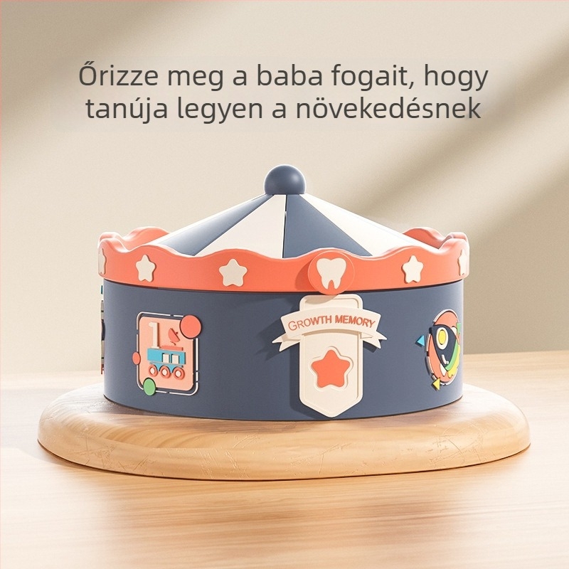 Ji Nuo fiúknak való baba tejfog tároló doboz – köldökzsinór üveg – anyaga: puha gumi, csomagolás: színes doboz
