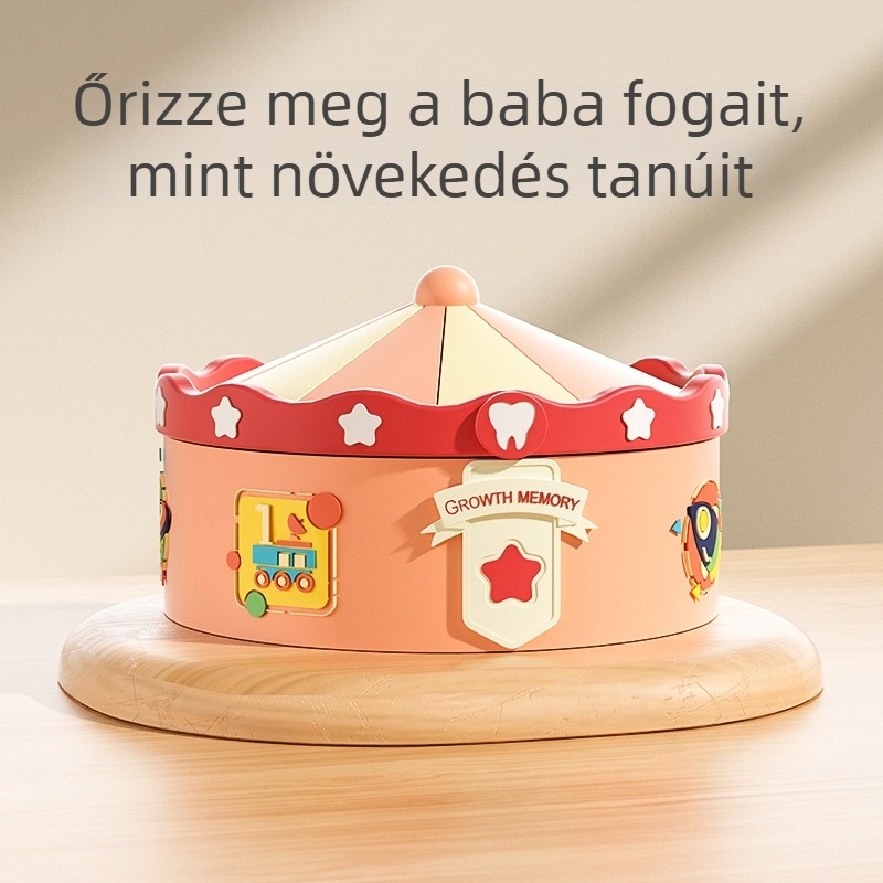 Ji Nuo fiúknak való baba tejfog tároló doboz – köldökzsinór üveg – anyaga: puha gumi, csomagolás: színes doboz