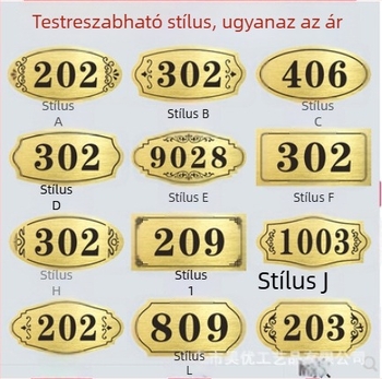 Testreszabható akril ajtójel, domborított relével; kétszínű lemez; testreszabás elérhető; szállodákhoz és bérházakhoz alkalmas