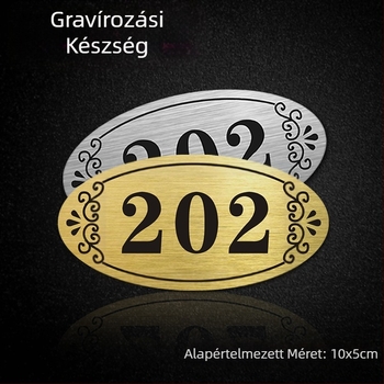 Testreszabható akril ajtójel, domborított relével; kétszínű lemez; testreszabás elérhető; szállodákhoz és bérházakhoz alkalmas