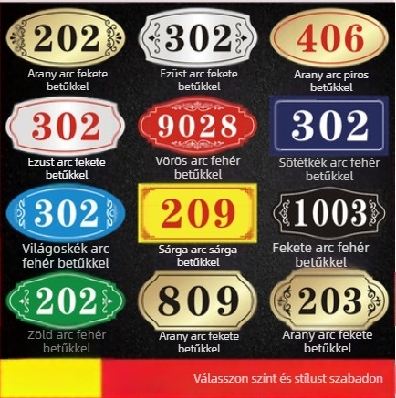 Testreszabható akril ajtójel, domborított relével; kétszínű lemez; testreszabás elérhető; szállodákhoz és bérházakhoz alkalmas