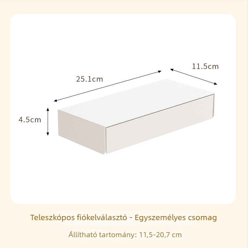 Íróasztal alatti falra szerelt, kihúzható tároló doboz