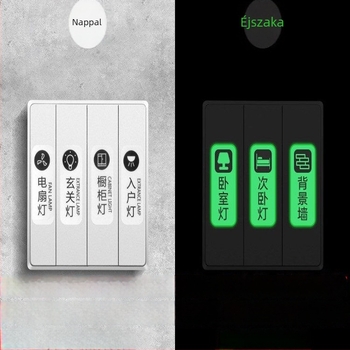Világító kapcsolófedél fényjelzővel, falra szerelhető dekoráció, luxus stílus, testreszabható