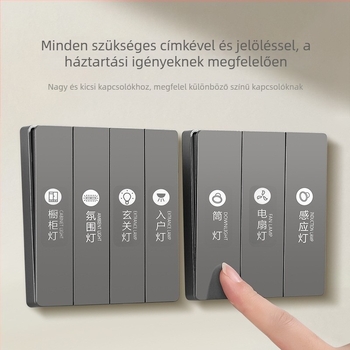 Világító kapcsolófedél fényjelzővel, falra szerelhető dekoráció, luxus stílus, testreszabható