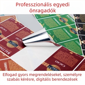 Öntapadós címke nyomtató tekercs, körasztalú forma, matt film, törékeny papír, eltávolítható ragasztó, modell KY-1102