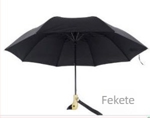 Kétoldalas automata napernyő kacsa‑fej dizájnnal; automatikus nyitás, UV-védelem UPF50+, váz vasból és keményfa nyéllel, felnőttek és gyerekek számára.