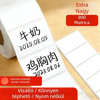 Öntapadós írható címke papír, termikus PP, felület: szintetikus papír, ragasztó: nem száradó, vastagság 75, hosszú távú hőmérséklet-ellenállás 50, forma: téglalap