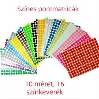 A5 kerek színű címkék, öntapadós, üres, kevert színek