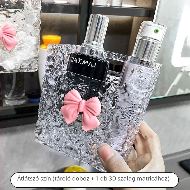PET Falra Szerelhető Tároló Doboz Gleccser Mintával Fürdőszobára és Konyhára