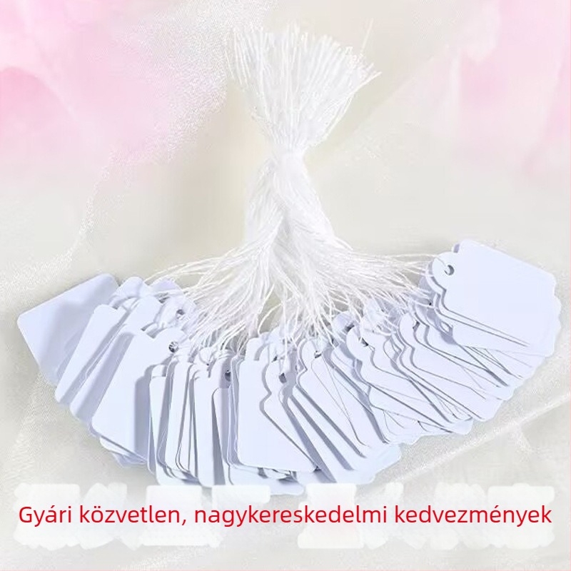 Üres ékszer címkék — 100 db-os készlet, papírcímkék kézzel írt feliratokhoz