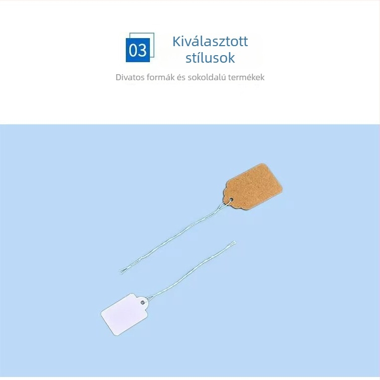 100 db üres ékszerár címke papírcédulák készlet, kézzel írt címkézéshez