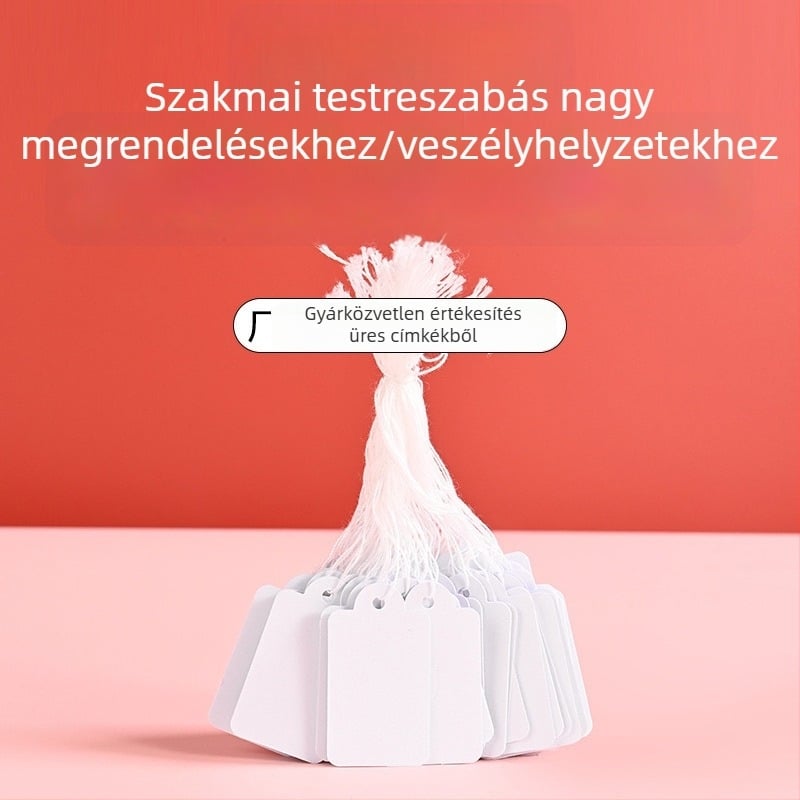 100 db üres ékszerár címke papírcédulák készlet, kézzel írt címkézéshez