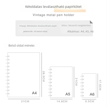 Szabadon választható lapokkal ellátott notesz, papírral borított védőborítóval, 80 g/m² nyersfa pulp papír, 1–50 oldal, irodai stílus, minták: Baby's Breath, Broken Glass, Star Film