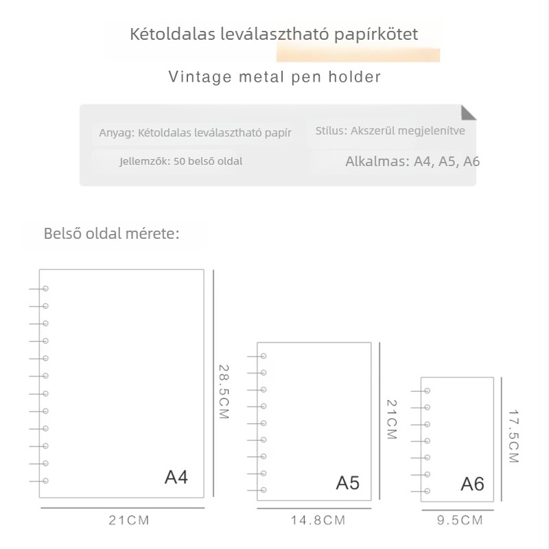 Szabadon választható lapokkal ellátott notesz, papírral borított védőborítóval, 80 g/m² nyersfa pulp papír, 1–50 oldal, irodai stílus, minták: Baby's Breath, Broken Glass, Star Film