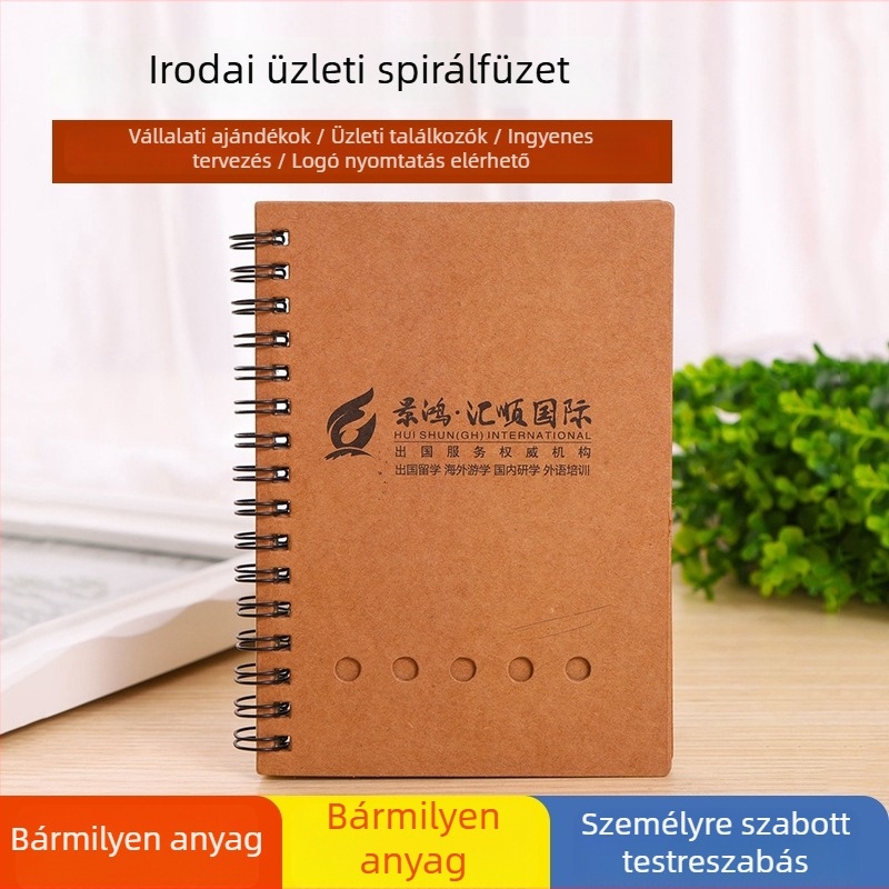 RD202 Kraft Paper sorozatú jegyzetfüzet, testreszabható oldalak, 250 g belső papír, üzleti ajándék