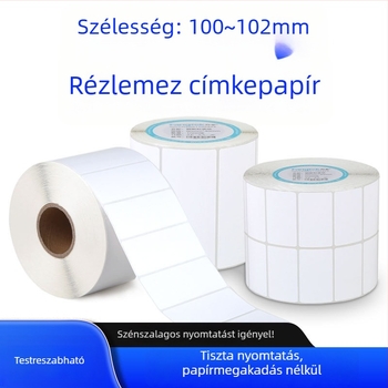 Négyszögletes ragasztós vonalkód címke rézlemez-bevonattal rotációs nyomtatáshoz ruhacímkékhez