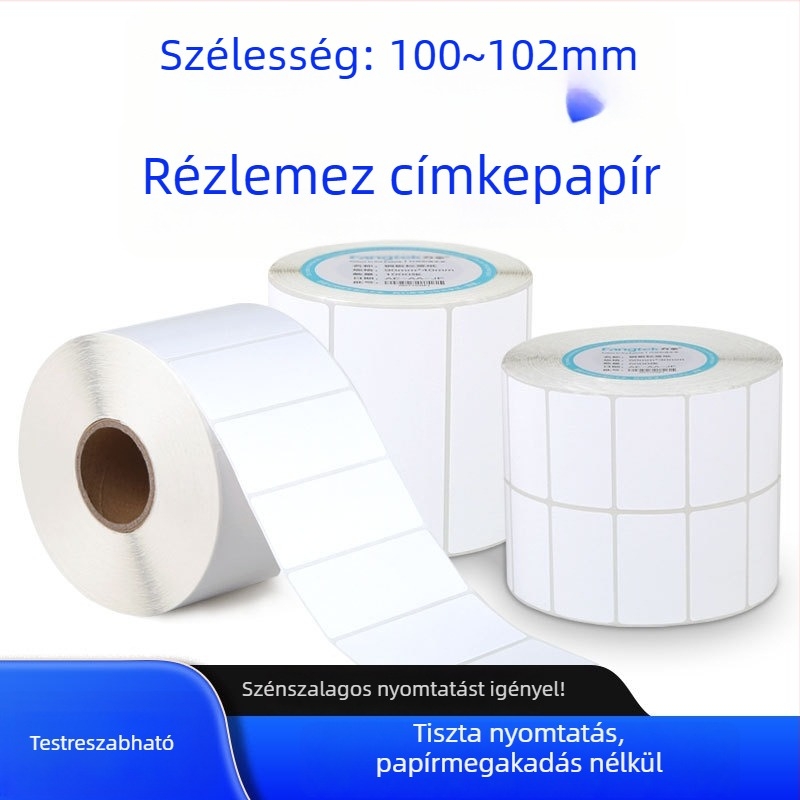 Négyszögletes ragasztós vonalkód címke rézlemez-bevonattal rotációs nyomtatáshoz ruhacímkékhez