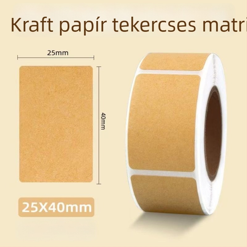 Személyre szabott kraftpapír zárócímkék, öntapadó címkék kézzel írt csomagolási osztályozáshoz, tekercses öntapadó címkék