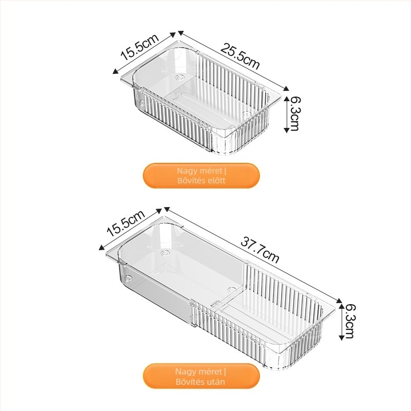 Shengmeijia Evőeszköz szervező rekeszekkel a konyhai fiókhoz — műanyag, modern minimalista stílus