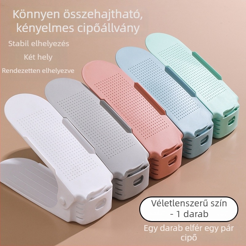 Összecsukható műanyag cipőállvány rétegezett elválasztókkal, gyors összeszerelés a bejárathoz