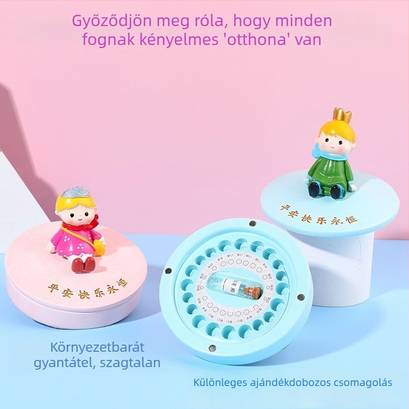 Babafogak tároló doboz — rajzfilmszerű hercegnő/prince dizájn, 0–3 éveseknek, környezetbarát gyanta, emlékek tárolására