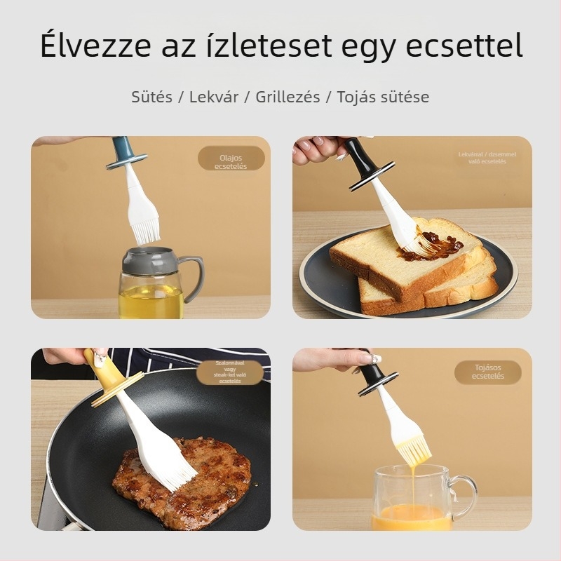 Beépített olajecset és üveg • Üveg-szilikon konstrukció • Hőálló • Konyhai és barbecue használatra