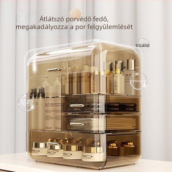 Jialinghai Flip-típusú kozmetikai tároló doboz, integrált átlátszó acryl testtel – porálló tárolás maszkok, rúzsok és bőrápolási termékek számára, testreszabható