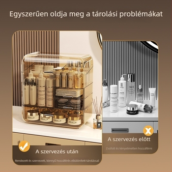 Jialinghai Flip-típusú kozmetikai tároló doboz, integrált átlátszó acryl testtel – porálló tárolás maszkok, rúzsok és bőrápolási termékek számára, testreszabható