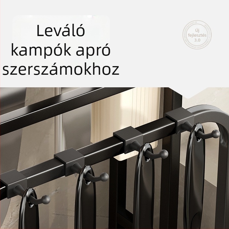 Konyhai kés- és vágódeszka tartó, integrált, 201 rozsdamentes acélból, többfunkciós, mozgatható, szerelés nélküli, modern minimalista stílus