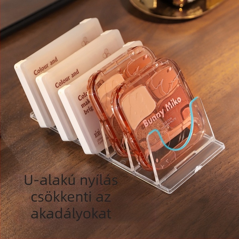 Akril szemhénpaletta tároló állvány púder elválasztóval, asztali smink szervező, műanyag, 1 réteg, 100% új anyag