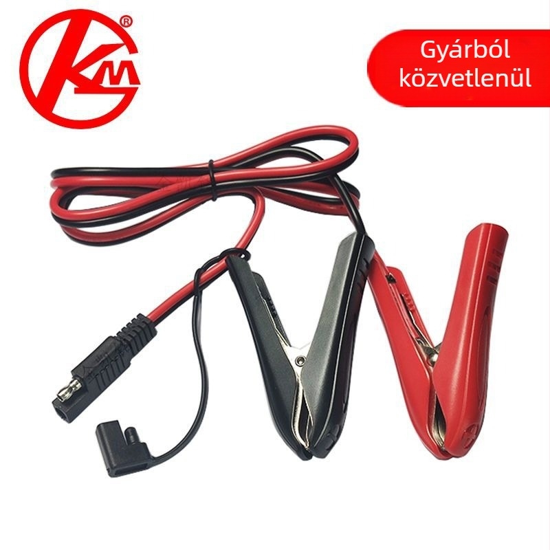 SAE dugasz krokodil-klipsz adapter, 2 vezetékes, PVC-szigetelés, akkumulátor és napelemes alkalmazásokhoz, Jinking Electronics