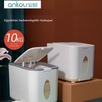 ANKOU rizstároló doboz, zárható, nedvesség- és kártevőbiztos, műanyag tartály, élelmiszer-minőség, 10 L kapacitás, Zhongshan, Guangdong eredet