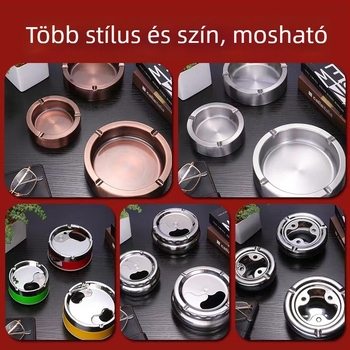 Rozsdamentes acél hamutartó, újrafelhasználható, divatos stílus, márka Lishuo, csomagolás 100 darab