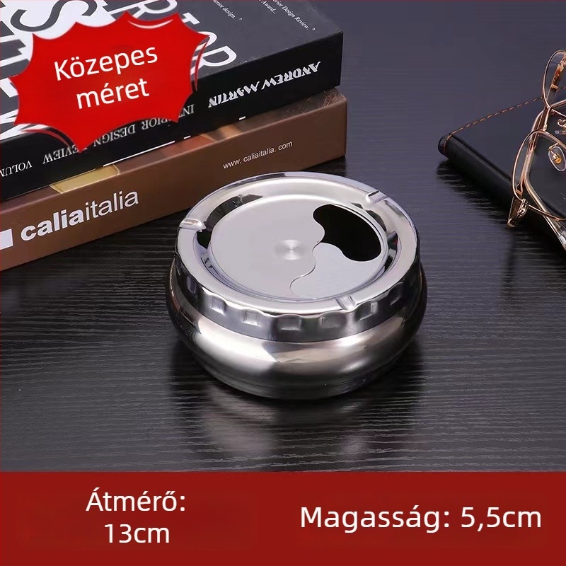 Rozsdamentes acél hamutartó, újrafelhasználható, divatos stílus, márka Lishuo, csomagolás 100 darab