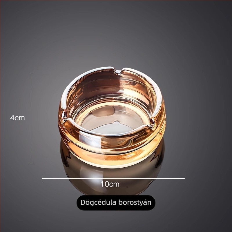 Testreszabott logóval hamutartó – vastag és mély kör alakú üveg, otthon, szálloda, KTV, iroda részére, egyszerű elegáns dekor (Üveg; Logónyomtatás; Testreszabás; Egyszerű Stílus; Ajándék)
