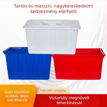 Akvakultúrához tervezett négyszögletes műanyag rekesz szállításra — PE anyag, falvastagság 2–8 mm, ütésálló, kiváló szilárdság, 30–400 L kapacitás