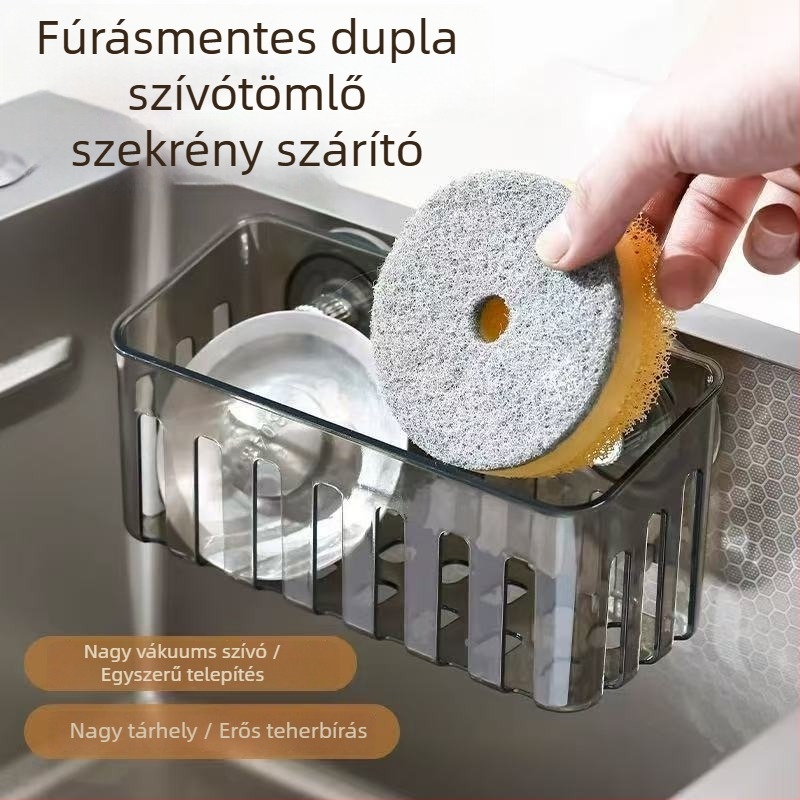 ABS anyagú konyhai falra szerelhető tároló drenázs funkcióval, telepítés nélkül