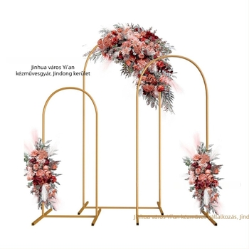 Kovácsoltvas esküvői boltív balon dekorációval és virágtartó polccal hátteréhez - anyag: kovácsoltvas; csomagolás: karton; alkalmas: esküvő