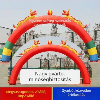 Felfújható esküvői ív kettős sárkánnyal, sárkány és főnix motívum, Oxford szövet, testre szabható Bangchuang