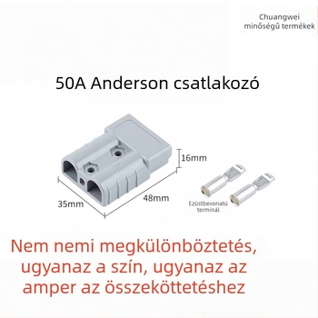 Anderson 100 mm krokodilcsipesz vezeték, 50A, 10–12 AWG, 1 m vagy 2 m