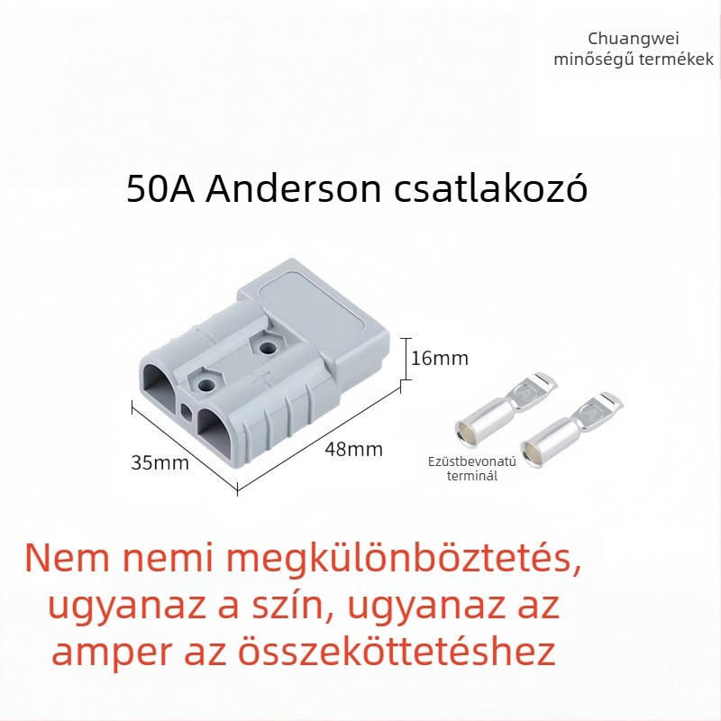 Anderson 100 mm krokodilcsipesz vezeték, 50A, 10–12 AWG, 1 m vagy 2 m