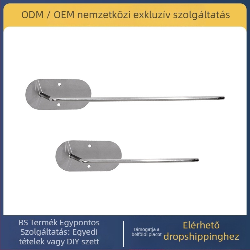 Rozsdamentes acélból készült konyhai polc, fúrás nélküli rögzítés, egy szintű, modell SXZJ, teherbírás 3 kg, kefés felület