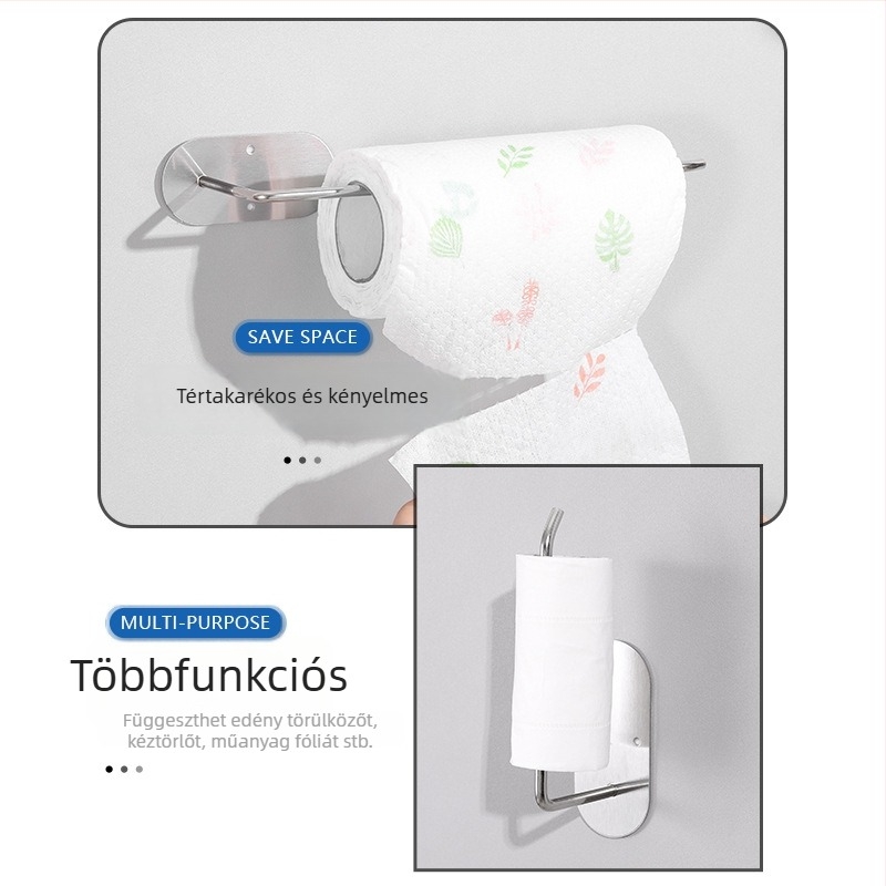 Rozsdamentes acélból készült konyhai polc, fúrás nélküli rögzítés, egy szintű, modell SXZJ, teherbírás 3 kg, kefés felület