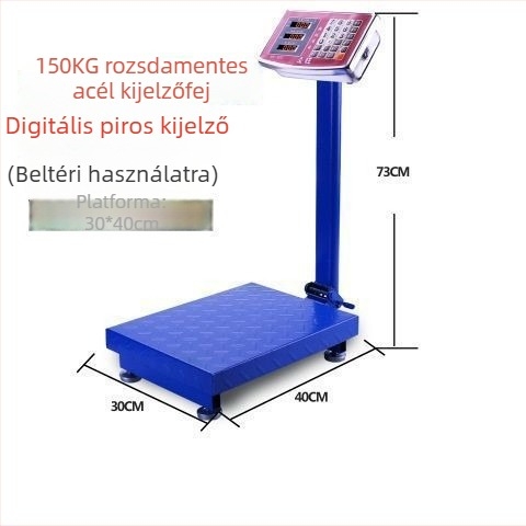 Kereskedelmi célú elektronikus mérleg, 300 kg kapacitás, összecsukható platform, újratölthető akkumulátor, pontos mérés