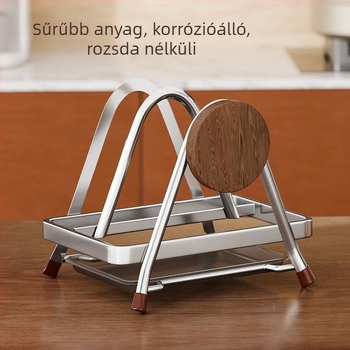 Két szintes padlóálló, fa konyhai tároló vágódeszkák és zöldségek számára (aranyos stílus)